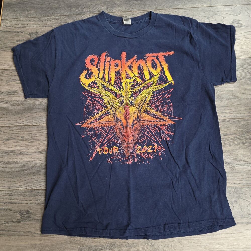 Slipknot Tour 2021 Band T-Shirt Size L Blue